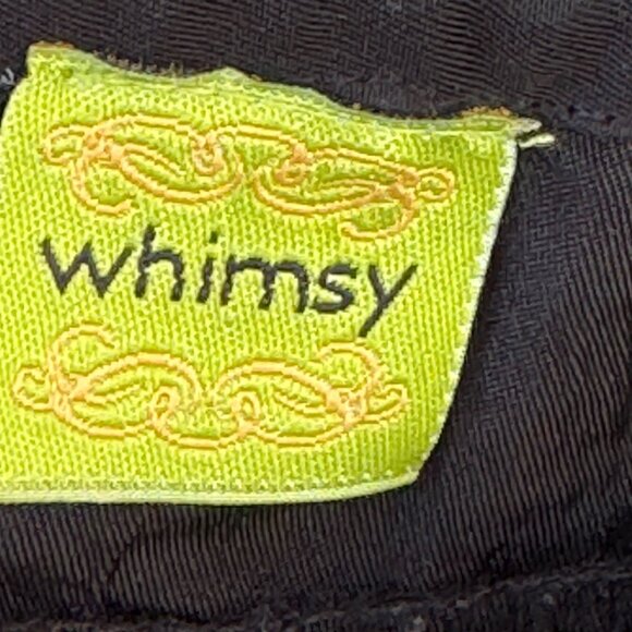 Whimsy Black Ruched Asymmetrical Wmns Skirt Size 4  Drawstring Avant Boho Gothic - Picture 4 of 10